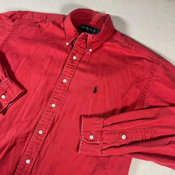 Vintage Polo Ralph Lauren "Blake" Mens Size Large Red Preppy y2k Casual Pony - Picture 1 of 6